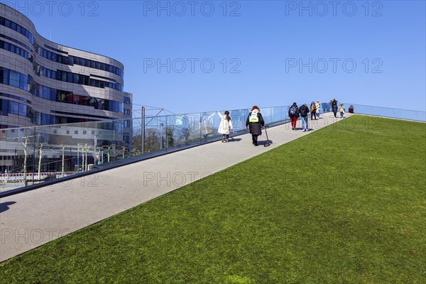 Walk-on roof of the triangular pavilion