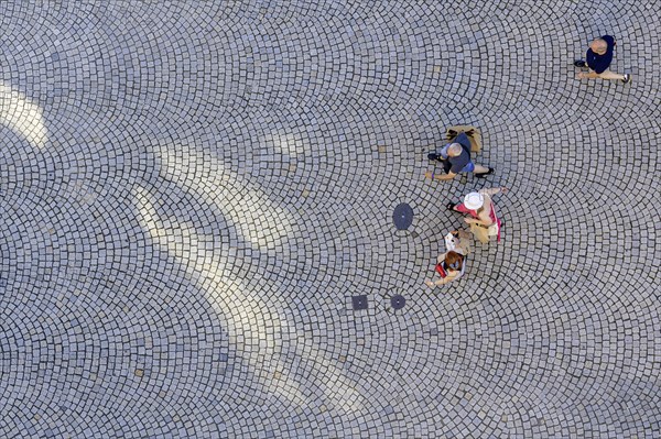 Birds eye view of people