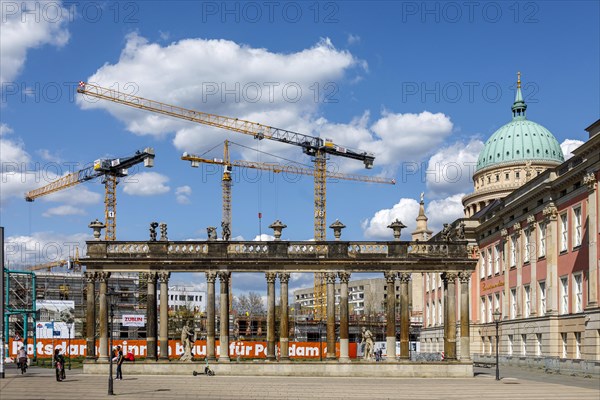 Remains of the Potsdam wrestling colonnade next to the Brandenburg Parliament on Friedrich-Ebert-Strasse