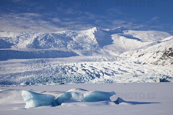 Ice formations in the Fjallsarlon Glacier Lagoon