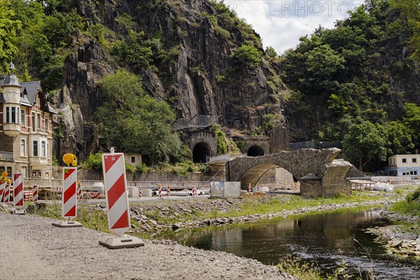 View of a bridge destroyed by the flood in Altenahr. Altenahr