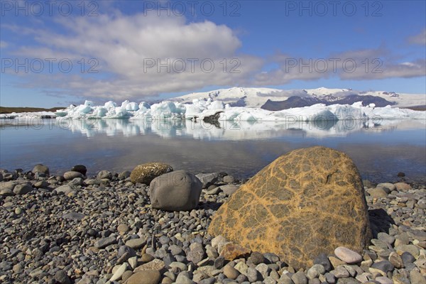 Icebergs floating in Joekulsarlon