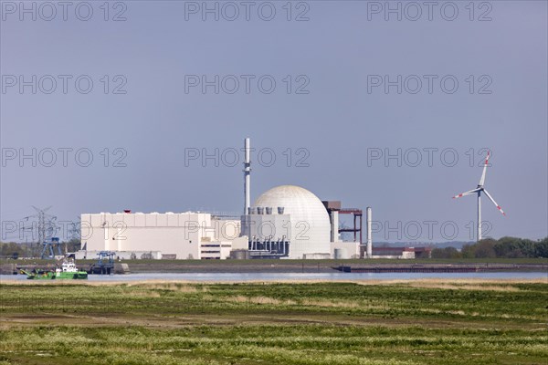 Decommissioned Brokdorf nuclear power plant on the Elbe