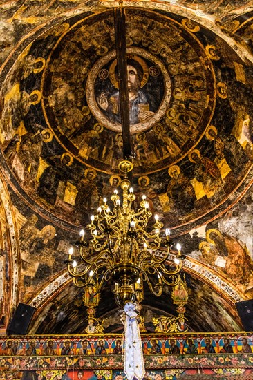 Cross-domed church of Kimissis tis Theotokou with frescoes of the Old and New Testaments