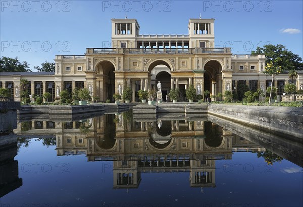 Reflection Orangery Palace in pond