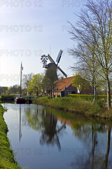 Flatboat on a canal