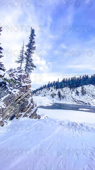 Iced rapids Bow Falls