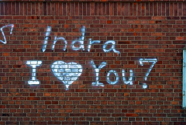 Graffiti on a wall Indra I love you