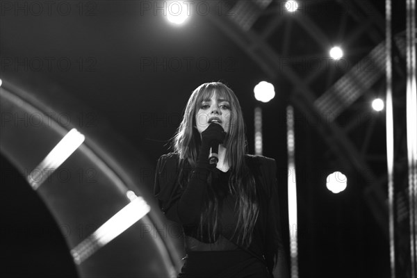 Singer Annalisa Scarrone live at Suzuki Stage 2023. Festival di Sanremo 2023