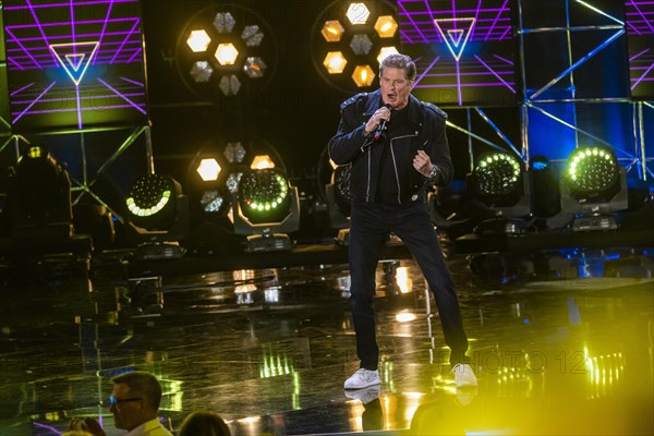 Singer David Hasselhoff performing on stage. 50 years of ZDF Hitparade