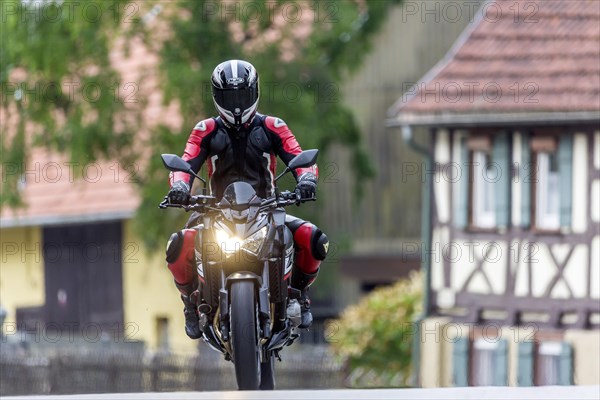 Motorcyclists in the idyllic Lautertal