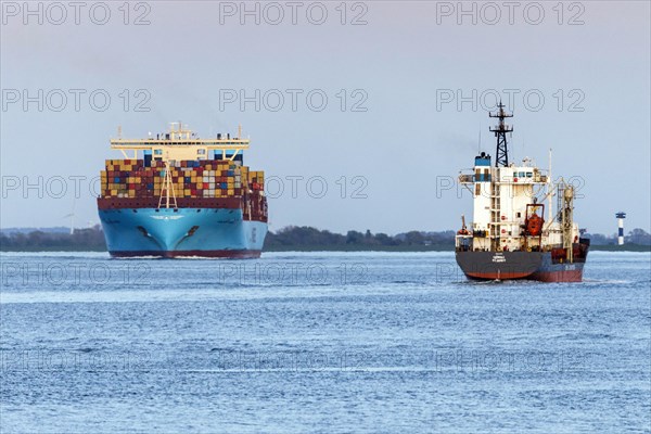 North Sea at the mouth of the Elbe in the evening