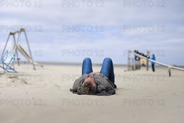 Topic: Resting. Midday nap on the beach of Borkum.