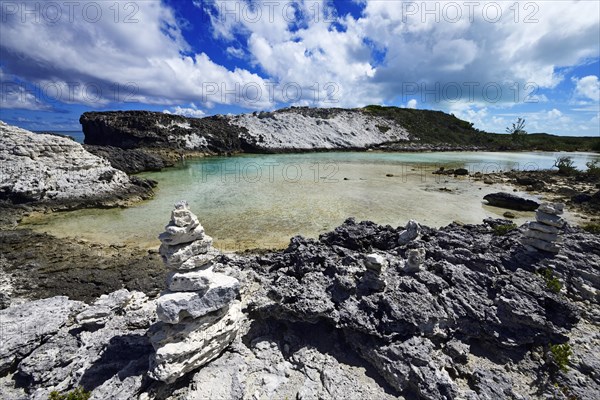 Sailors have erected cairns at Rachels Bubble Bath