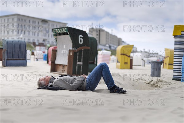 Topic: Resting. Midday nap on the beach of Borkum.