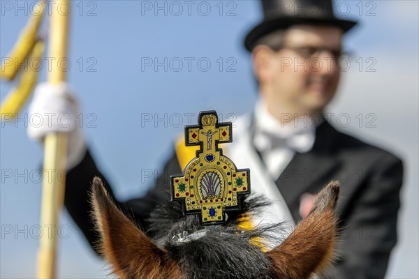 Traditional blood ride of Catholic Christians with 2200 riders and horses in honour of a blood relic