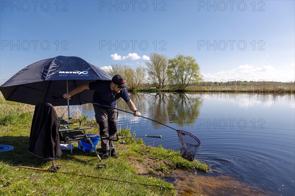 Angler at the Giselau Canal caught a bream