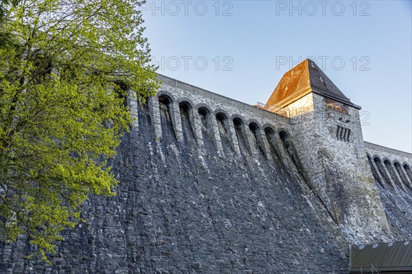 Dam of the Moehne Dam with the Wall Tower