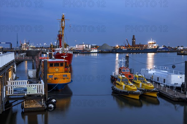 Seaport Cuxhaven at the mouth of the Elbe into the North Sea