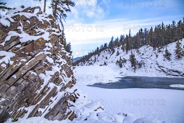 Iced rapids Bow Falls