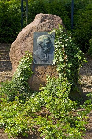 Memorial stone to Ernst Meyn in the Uetersen Rosarium