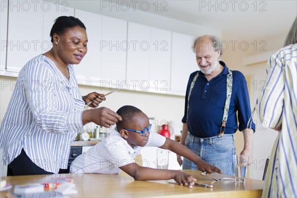 Family sets the table