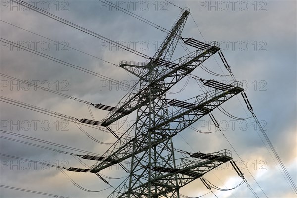 Power pole on the Lower Elbe near Stade