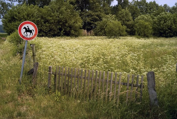 Traffic sign Riding prohibited