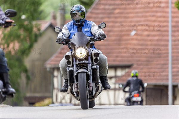 Motorcyclists in the idyllic Lautertal