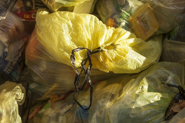 Yellow bag for plastic waste