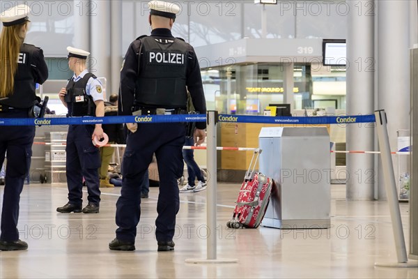 Unattended suitcase in the airport