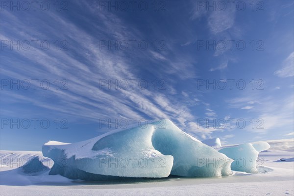 Ice formations in the Fjallsarlon Glacier Lagoon