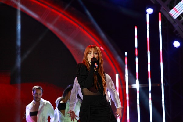 Singer Annalisa Scarrone live at Suzuki Stage 2023. Festival di Sanremo 2023