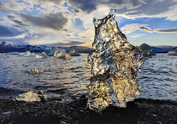 Piece of ice in the glacier lagoon