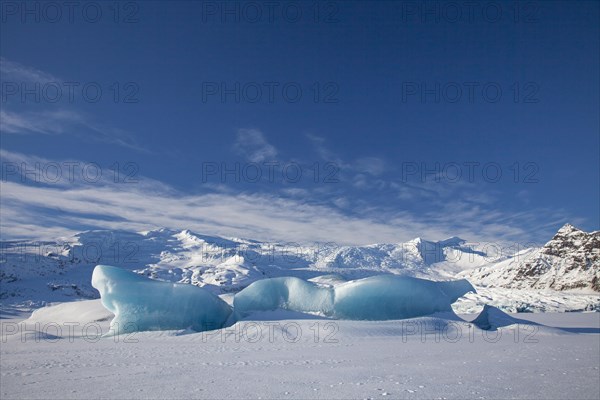 Ice formations in the Fjallsarlon Glacier Lagoon