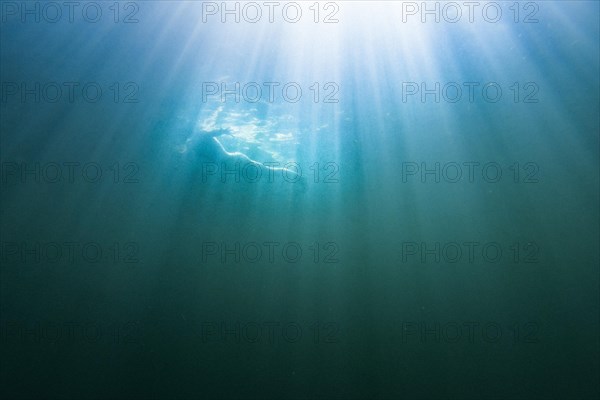 A floating woman stands out in a quarry in Koenigshain