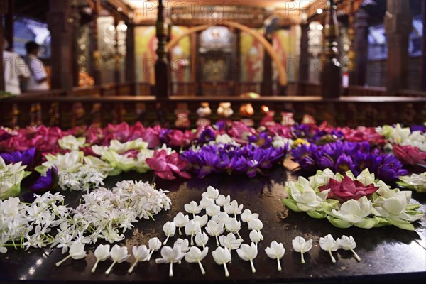 Offerings in front of the Sri Dalada Maligawa