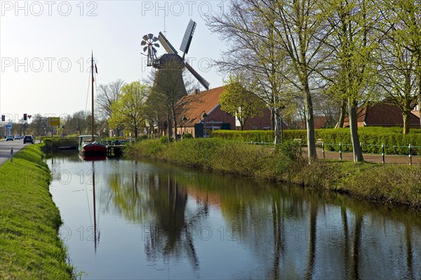 Flatboat on a canal