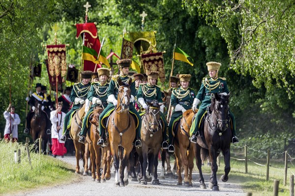 Traditional blood ride with 2200 riders and horses in honour of a blood relic