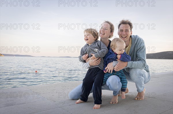 Family by the sea