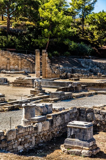 Ancient Kamiros extends terraced over three levels