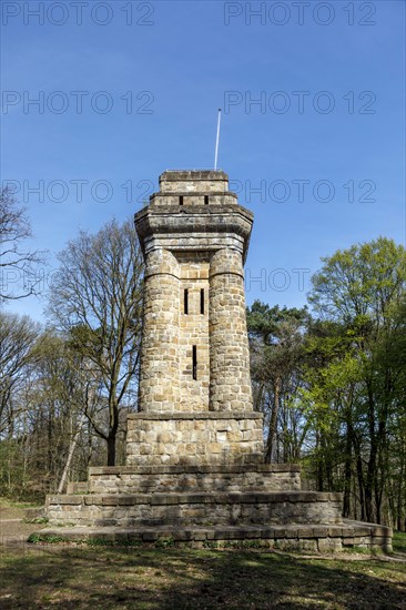 BIsmarckturm on the Wilhelmshoehe in the forest Hoher bush