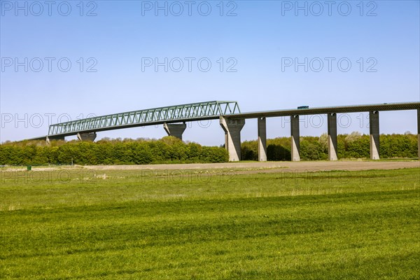 High bridge Brunsbuettel leads the B5 over the Kiel Canal