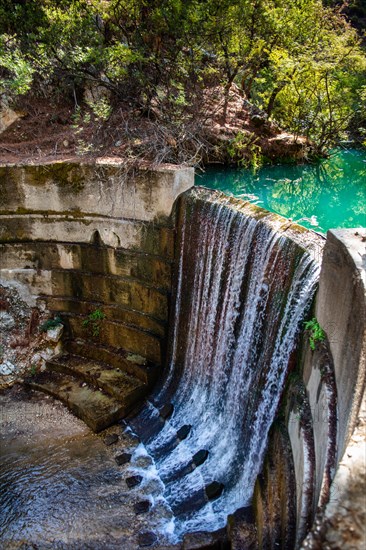 Reservoir with waterfall