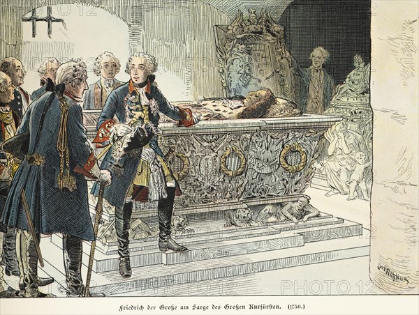 Frederick the Great at the coffin of the Great Elector 1750
