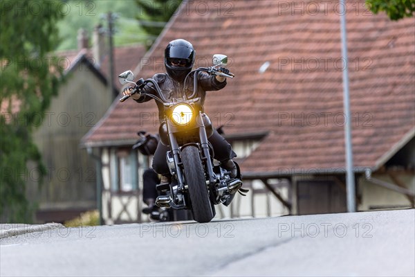 Motorcyclists in the idyllic Lautertal