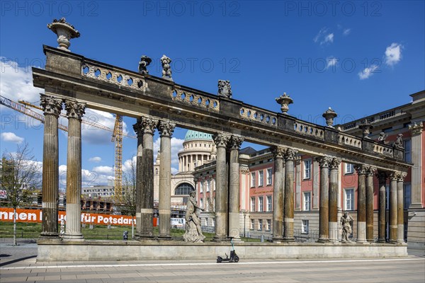 Remains of the Potsdam wrestling colonnade next to the Brandenburg Parliament on Friedrich-Ebert-Strasse