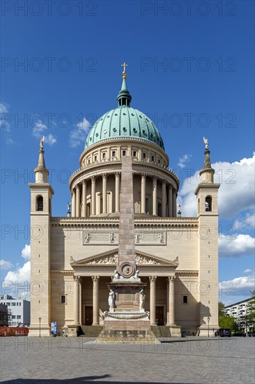 Alter Markt with St. Nicholas Church and marble obelisk