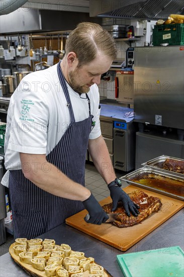 Chef during the preparation of dishes