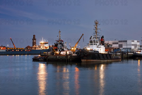 Cuxhaven seaport at the mouth of the Elbe into the North Sea